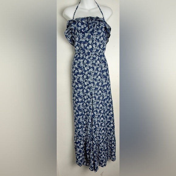 Floral Halter Maxi Wide Leg Pants - Picture 1 of 6